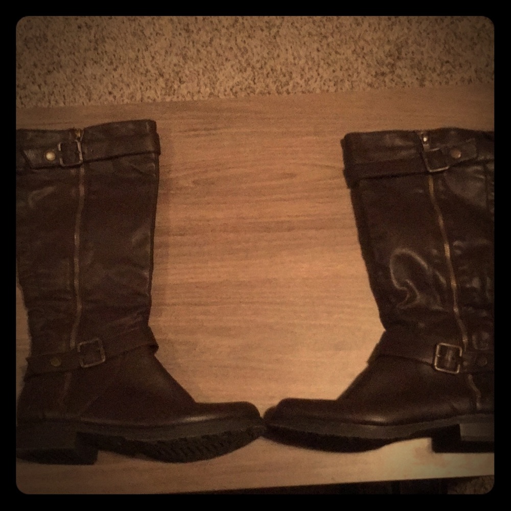 Brown riding boots